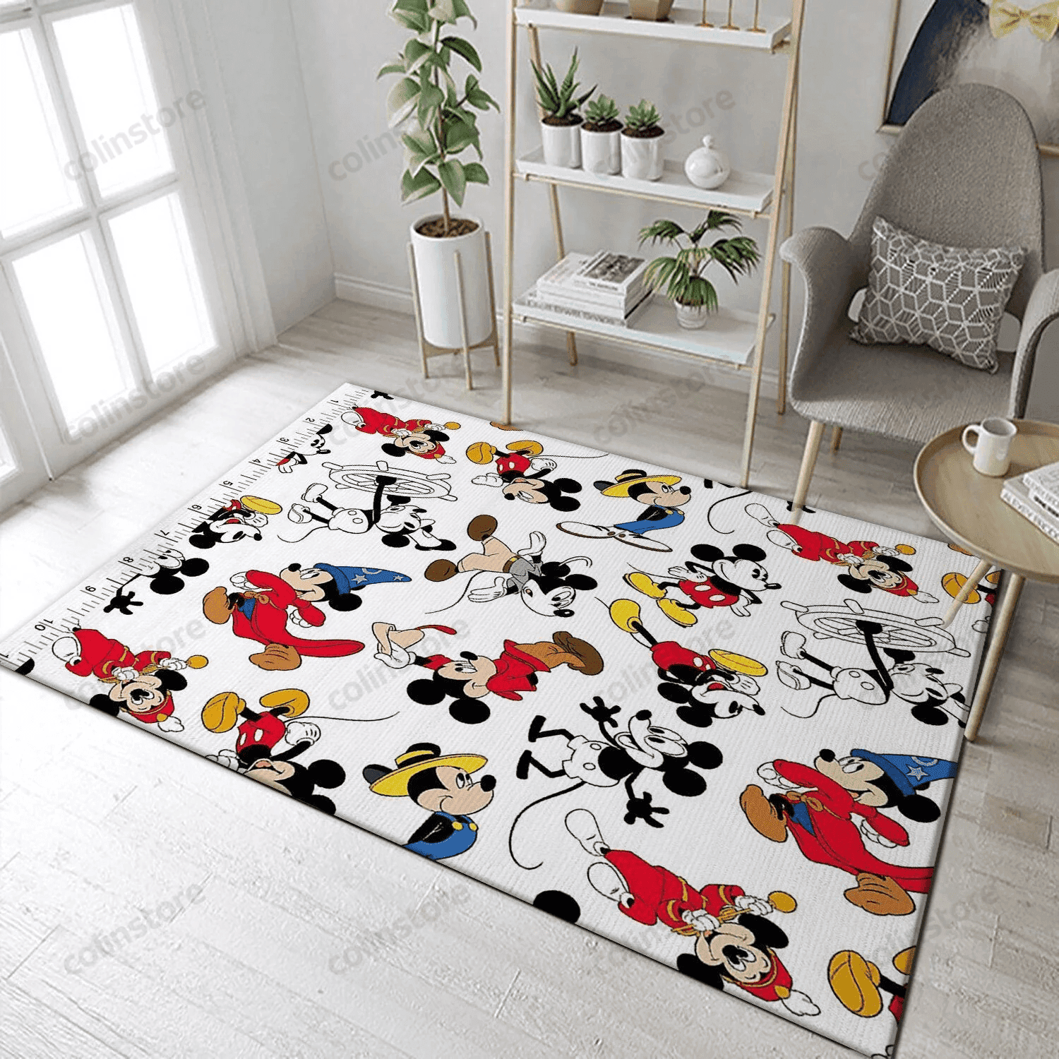 Disney Mickey Mouse Cotton Fabric Mickeyrs Area Rug Carpet Bedroom Floor Decor