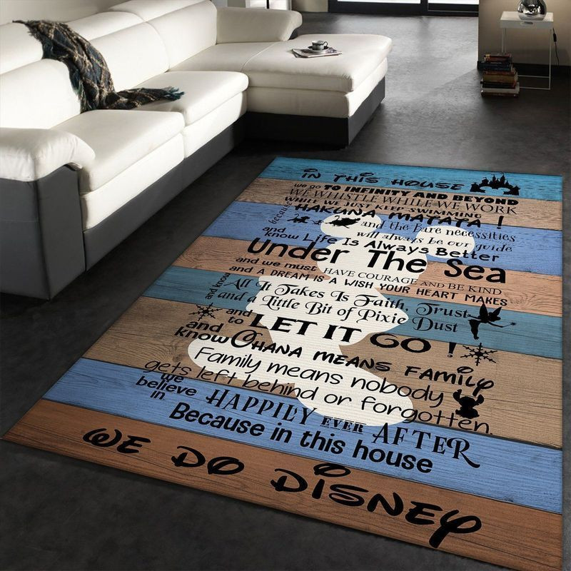 Disney Movies Original Soundtracks OST In This House We Do Disney Area Rug Living Room And Bed Room Rug Gift Us Decor