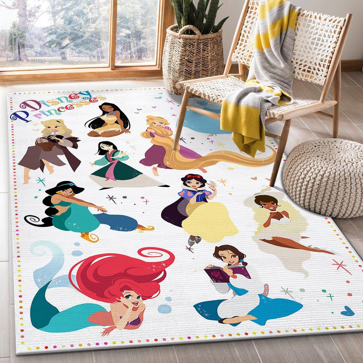Disney Princess Bedroom Rug - Custom Size And Printing