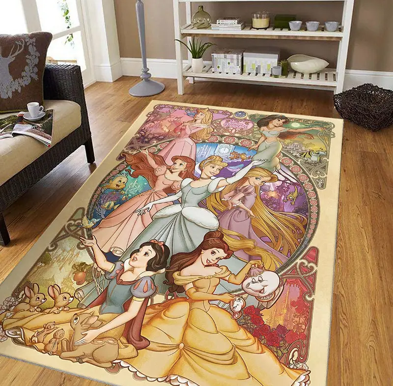 Disney Princess Snow White Cinderella Aurora Ariel Jasmine Sku 031 Decorative Floor Rug